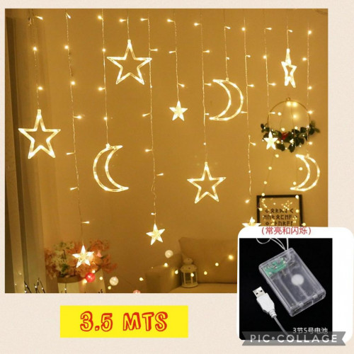 Serie cortina de luces 3.5 m estrella y luna Mod. 102